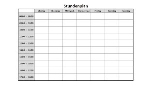 Stundenplan Tagesplan zum Ausdrucken in Excel Tutorial für Anfänger [upl. by Enylekcaj]