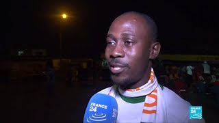 CAN2019  Désillusion à Abidjan pour les supporters ivoiriens après lélimination face à lAlgérie [upl. by Anilem527]