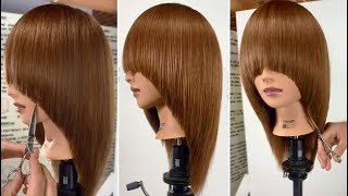 Creative Long Bob Haircut For women with Layers  Round Concave Layers Haircut Full Tutorial [upl. by Darra698]