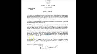 Proclomation from RAHM EMANUEL MAYOR of The City of Chicago 2011 [upl. by Leirbag]