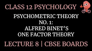 Lecture 8 Psychometric Theory No 1 Alfred Binets One Factor Theory of Intelligence [upl. by Delcina]