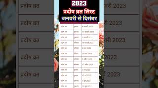 प्रदोष व्रत लिस्ट Pradosham List Pradosh Vrat List 2023 shorts pradoshvrat2023 pradosham [upl. by Gertruda317]