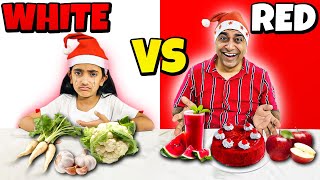 WHITE vs RED  Food Eating Challenge  Everything in One Color  Samayra Narula [upl. by Lede]