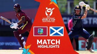 West Indies v Scotland Match Highlights  ICC U19 Men’s CWC 2024 [upl. by Regor]