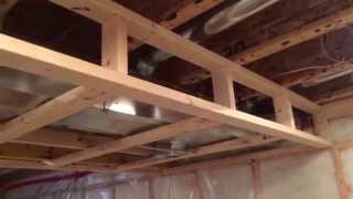 Supporting Bulkhead soffit quotladdersquot concealing basement plumbing and ductwork [upl. by Neala982]