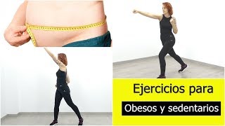 🔥 Ejercicios para obesos y sedentarios en casa 【Fáciles y efectivos】 [upl. by Elleivap673]