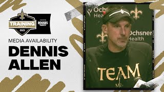 Dennis Allen Recaps Day 14 at Caesars Superdome  Saints Training Camp 2023 [upl. by Llerrut]