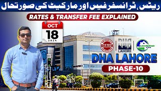 DHA Lahore Phase 10 Rates amp Transfer Fees Breakdown  October 2024 Overview [upl. by Kreager]