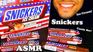 ASMR SNICKERS ICE CREAM BARS  CHOCOLATE CANDY BAR MOUTH SOUNDS JERRY CANDY ASMR MUKBANG [upl. by Nilyac]