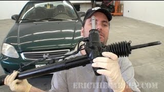 1999 Civic Power Steering Rack Replacement Part 1  EricTheCarGuy [upl. by Aoh]