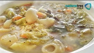 Receta de sopa minestrone clara con albóndigas de pollo Recata de sopa  Receta de pollo [upl. by Hourigan]