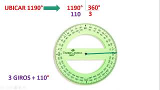 CÓMO UBICAR ÁNGULOS MAYORES A 360 GRADOS ângulos transportador geometria [upl. by Rogozen]