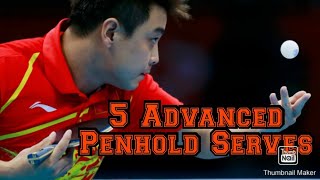 5 Advanced Penhold Serves of Table Tennis [upl. by Yi278]