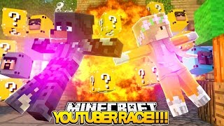 Minecraft Donut the Dog  YOUTUBER LUCKY BLOCK RACE wLITTLE KELLY [upl. by Merrill]