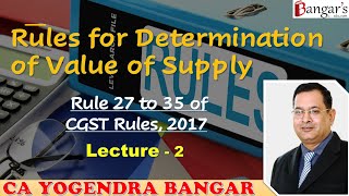 Value of Supply  Lecture 2  CA Final Nov 2023 Exams by CA Yogendra Bangar [upl. by Acinat]