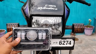 how to install projector headlight in splendor plus  Splendor plus me led headlight kaise lgaye [upl. by Cogan]