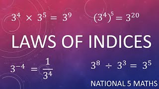 Laws Of Indices  National 5 Maths [upl. by Niwdla]