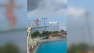 7yearold survives fall from high dive onto concrete with scratches [upl. by Hayden]