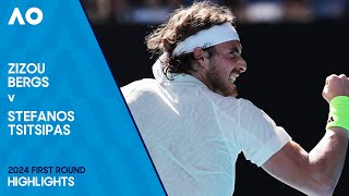 Zizou Bergs v Stefanos Tsitsipas Highlights  Australian Open 2024 First Round [upl. by Adria]