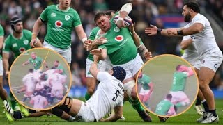 CONTROVERSY as TMO Misses Likely RED CARD Tackle On Tadhg Furlong By Ellis Genge [upl. by Kcolttam]