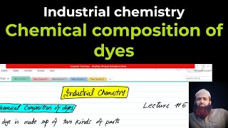 Chemical composition of dyes Industrial chemistry Lecture  5 urduhindi [upl. by Ahsitneuq952]