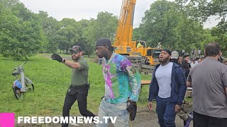 Prominent drill rappers Sheff G and Sleepy Hollow at Trumps Bronx Rally [upl. by Palila149]