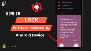 How To Lock Phone without Passward  How to Pin Apps On android device [upl. by Herodias]