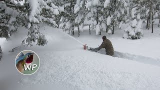 Snowblowing Mountain Home Driveway After Heavy Snowstorm  Mountains Living  Colorado [upl. by Papke747]