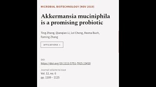 Akkermansia muciniphila is a promising probiotic  RTCLTV [upl. by Abbott]