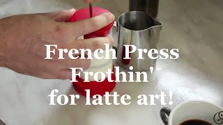 Coffeefusion  Texture milk for latte art with a French Press [upl. by Noelopan364]