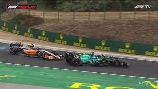 Daniel Ricciardo locks up and hits Lance Stroll  F1 2022 Hungarian Grand Prix [upl. by Yatnahc590]