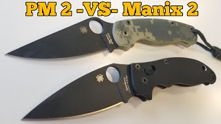 Spyderco Paramilitary 2 VS Manix 2  Discussion [upl. by Anazus863]