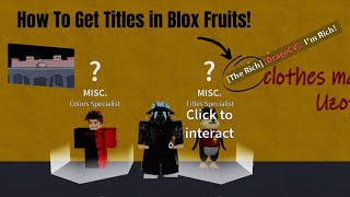 How to getequip Titles in Blox Fruits  How to Trade Fruits in Blox Fruits  Roblox Blox Fruits [upl. by Doone]