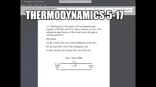 Thermodynamics 517 Refrigerant134a enters a 28cmdiameter pipe steadily at 200 kPa and 20°C with [upl. by Mehala708]