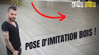 POSE DE CARRELAGE IMITATION BOIS IMITATION PARQUET AU SOL [upl. by Chandless]