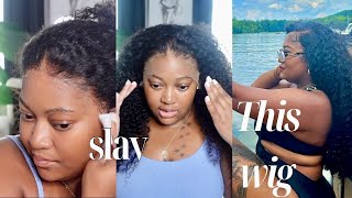 Vacation Ready🔥Thickest Curly Front Wig Install amp Easy Style  Pre Plucked  Ft Asteria Hair [upl. by Kavanaugh]