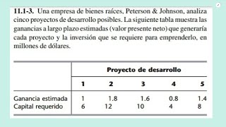 Una empresa de bienes raíces Peterson amp Johnson analiza cinco proyectos Parte 1 SOLUCIONADO [upl. by Eivlys]