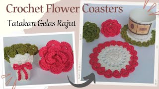 Easy Crochet Coasters for Beginners  Flower Shape Coasters [upl. by Edholm783]