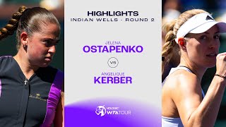 Jelena Ostapenko vs Angelique Kerber  2024 Indian Wells Round 2  WTA Match Highlights [upl. by Essilem]