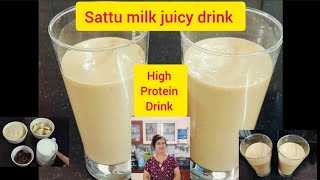 Sattu smoothie protein Rich drink to make at homesattu milk juicy drinkhigh fiberNutrient Rich [upl. by Tivad]