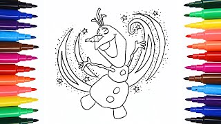 Draw Cute OLAF from Frozen  Colouring Pages  frozen olaf disney disneyjunior art elsa [upl. by Priscella]