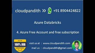 4 Azure Free Account and Free Subscription For Azure Databricks [upl. by Ari]