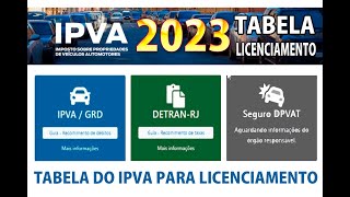 COMO EMITIR E PAGAR GUIA DO IPVA RJ 2023  MULTAS E TABELA DO LICENCIAMENTO grt grd grmdaily [upl. by Eniamart]