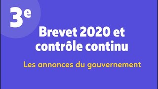 BREVET 2020 et contrôle continu en 3e  ce qui change  Les Bons Profs [upl. by Survance]