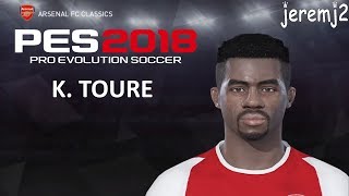 K TOURÉ Face  stats edit PES Arsenal classics [upl. by Aleahs]