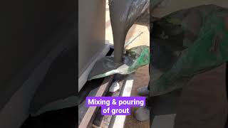 how to apply grout in base of steel column 5cm thickness groutingmixtureconstruction [upl. by Eive149]