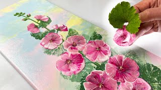 Take Your Pouring to the NEXT LEVEL  Hollyhock Flower  Real Plants  AB Creative Tutorial [upl. by Barbey]