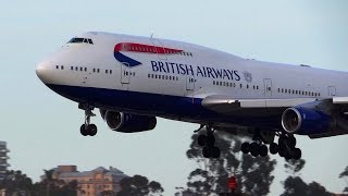 Inaugural Flight British Airways 747400 Landing San Diego [upl. by Arag292]