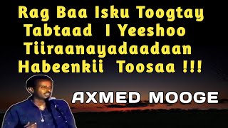 rag baa isku toogtay  Axmed Mooge Tiiraanyadaadaan Habeenkii Toosaa  Rag Baa isku toogtay Lyrics [upl. by Enixam]