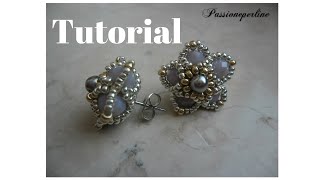 Tutorial orecchino a perno con cristalli e rocailles [upl. by Tannenwald803]